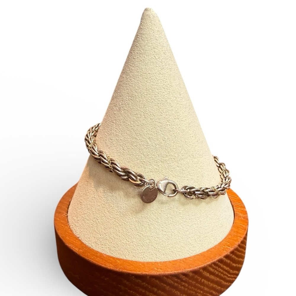 Tiffany & Co. Silver, 925 & 14k Gold Twisted Rope Bracelet